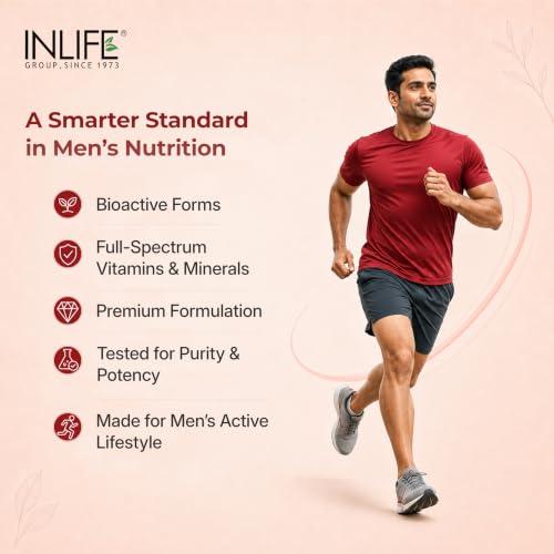 Image of INLIFE Multivitamin Supplement for Men, 23 Vitamins Minerals, 120 Tablets