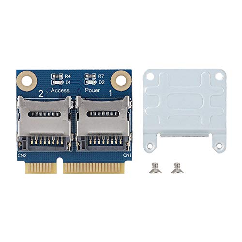 Kafuty Scheda PCI Extender Mini PCI-e Dual Micro Secure Digital Adapter con Materiale ABS Compatibile per Windows 7 / Vista/XP e Mac OS (Verde)