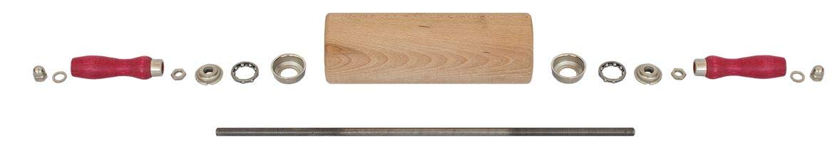 Teigroller Rollholz Wellholz mit Edelstahlkugellager Buche Walzenlängen 25 cm Isenberg