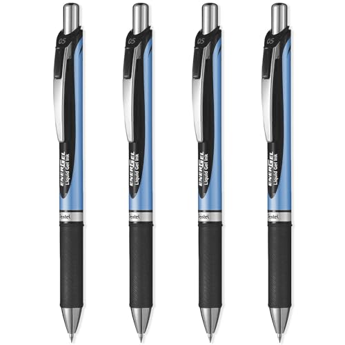 Pentel Energel BLN75 Bolígrafo Roller Gel 0.5mm Negro Pack 4 miniatura 1