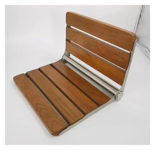 Chaise de douche pliante portable et fixe en bois massif de luxe - 7