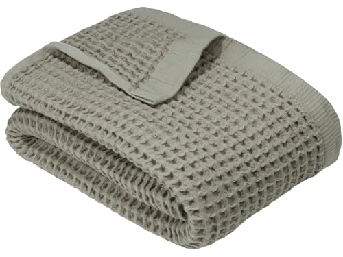 DEMMEX Organic Cotton Waffle Weave Turkish Bath Towel - Ultra Soft Lightweight Quick Dry, Oeko-Tex Certified, 100% Turkish Cotton (Beige, Large (60x30))