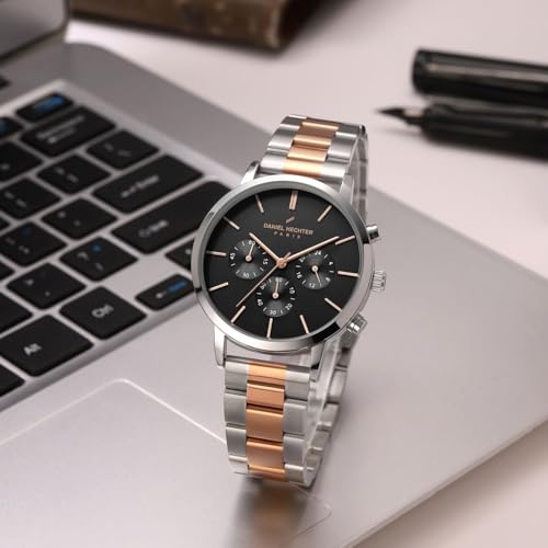 Image of Daniel Hechter Paris Wagram Collection Chronograph Watch for Men with Round Dial, Quartz Movement, Three Sub-Dials and Stainless Steel Strap - DHM1051