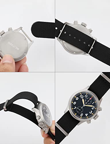 Image of TACTICAL FROG Nylon Watch Band 18mm 19 mm 20mm 22 mm 24 mm, Waterproof Military Watch Straps Replacement for Men Women, With Stainless Steel Buckle