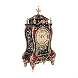Orologio vintage con carillon musicale, decorazione da parete per soggiorno o ufficio (marrone+rosso)