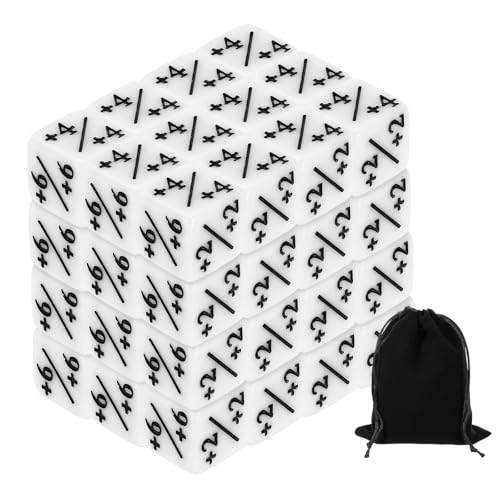 Contadores de dados mágicos acrílicos D6 blancos y accesorios de juego para cartas estándar