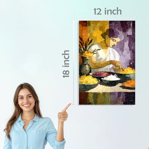 Image of SiddArtify Abstract Geometric Wall Art Prints Set - Modern Poster Decor for Living Room Bedroom Office - 12x18 inch Sticker Pack of 6