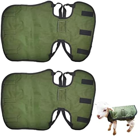 2 Pcs Green Goat Coat Blanket - Waterproof, Windproof, Thickened Belly Protection for Cold Weather