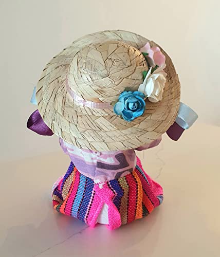 Muñeca de trapo tradicional mexicana de 7 pulgadas miniatura 6
