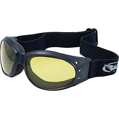 HONNR Motorcycle Visors Shield, Global Vision Eliminator Motorcycle Goggles (Black Frame/Yellow Lens)(Black Frame/Yellow-smoke Lens)