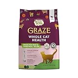 Wishbone Graze New Zealand Beef and Lamb, Gluten Free, Grain Free Dry Cat Food, Premium Beef and Lamb Recipe Cat Food for Overall Pet Health - 4 lb