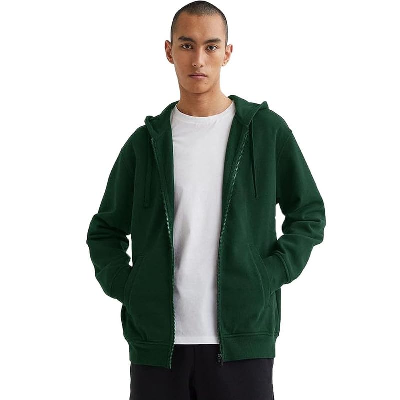 Image of Koverify Plain Chain Hooded Zipper Jacket for Men