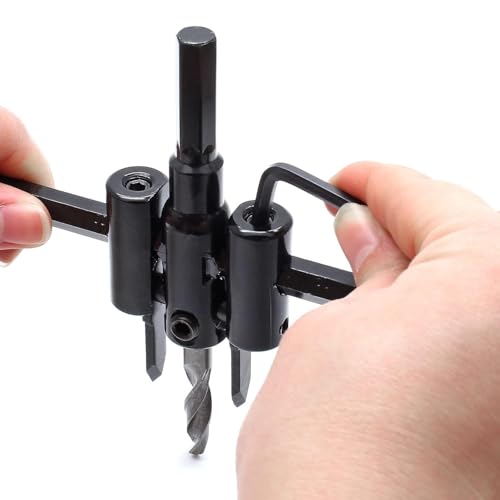 Image of Inditrust New Adjustable Wood Hole saw Circle drill bit set Adjustable Wood Cutter (30-200mm)