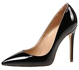  AOOAR Damen High Heel Klassische Schwarz Lackleder Büro Pumps EU 44