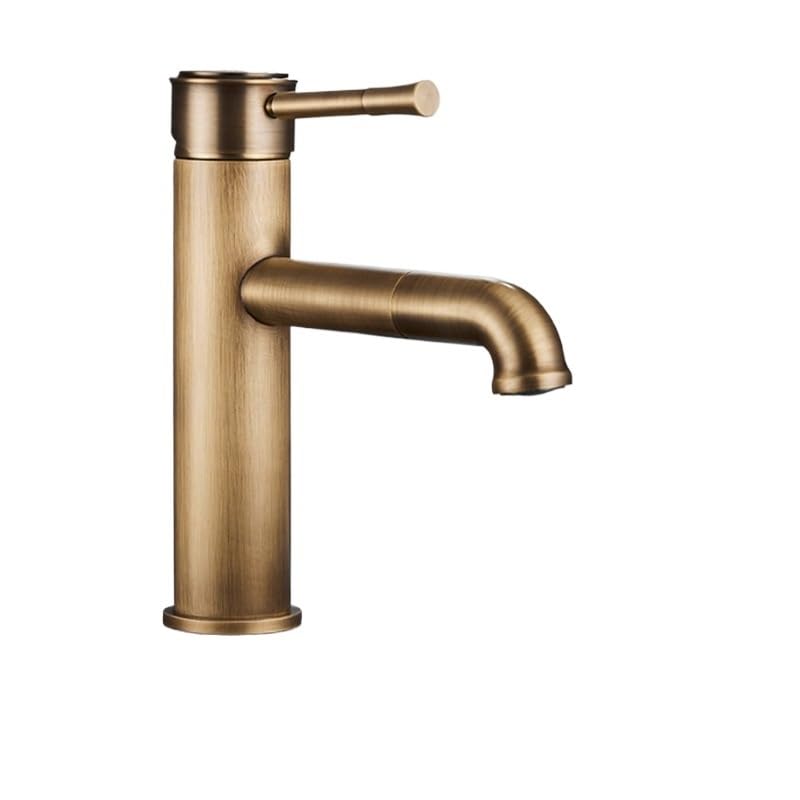 Mitigeur de lavabo haut en bronze antique noir avec bec rotatif robuste