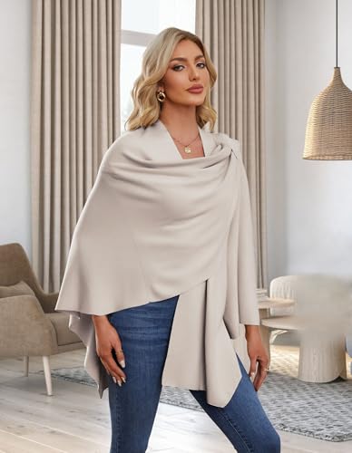 Image of PULI Womens Cross Front Poncho Shawl Wrap Elegant Wedding Formal Gift