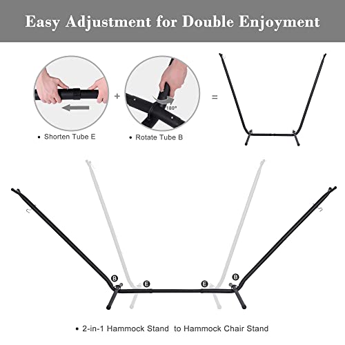 Suncreat 2-In-1 Hammocks Convertible Portable Double Hammock With Stand, Outdoor Hammock With Stand Included, Patent Pending, Natural #TOP3