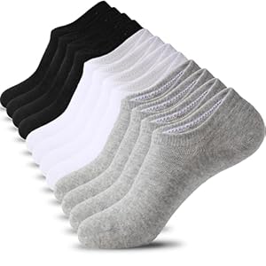6/10 pares de calcetines antideslizantes que no se ven para mujeres y hombres, calcetines de tobillo invisibles de corte bajo