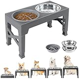 Gamelles surélevées pour Chiens, avec gamelle à Alimentation Lente réglable sur 5 haut...