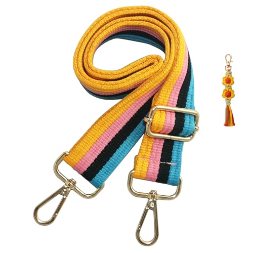 Image of Crossbody Wide Shoulder Strap Jacquard Woven Handbag Straps Woven pendant Multicolor Style Purse Strap Replacement