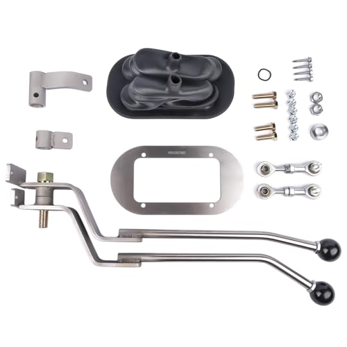 TEKKOAUTO Stainless Twin-Stick Shifter w-Boot Replacement for GM Transfer Case Shifter NP205GM8 NP-205