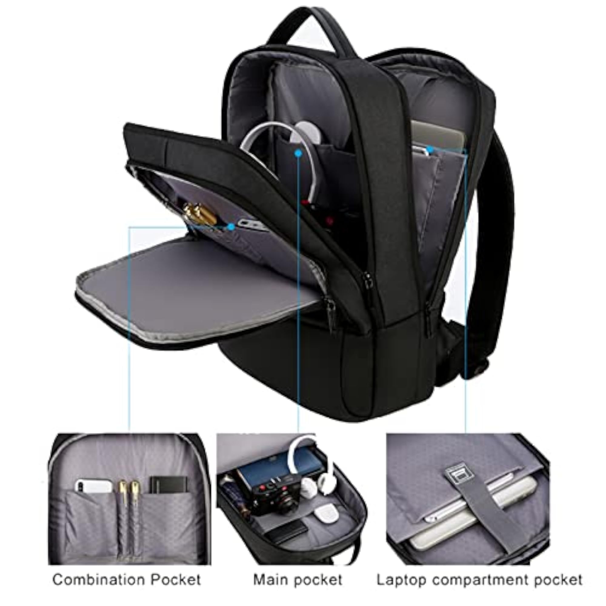 Men's Waterproof Large Capacity Travel Backpack with USB Charging