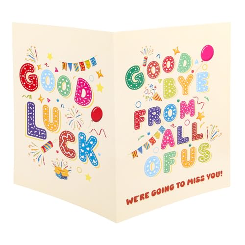 Penitue Grande Carte d'Adieu, Good Luck Carte d'Au Revoir Géante avec Enveloppe Cadeau de Départ Grand Livre d'Or pour Retraite Remise de Diplôme Collègue Professeur Collaborateurs (Jaune Clair)