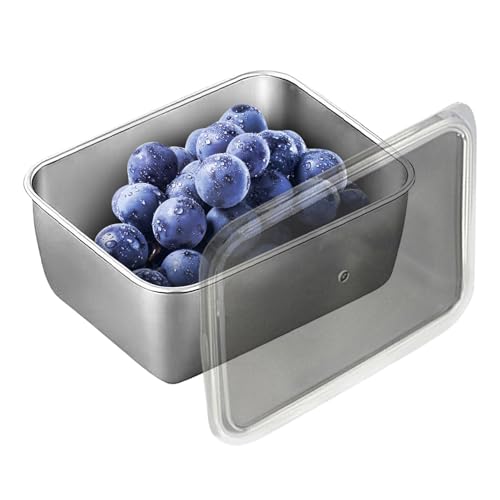 Contenedores Para Guardar Alimentos - Caja De Embalaje De Alimentos De Acero Inoxidable, Contenedores Para Refrigerios A Prueba De Fugas | Caja De Distribución De Alimentos Cuadrada De Profundización,