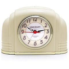 Crosley Vintage Art Deco Analog Alarm Clock, Quiet Sweep Non Ticking, Automatic Dimmable Smart item
