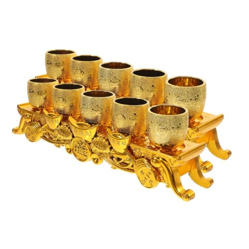 HIAKDOFT 2 Ensemble Lot De Mini-calices Coupe à Vin Plaquée or Ustensiles De Culte Pour Temples Et Sanctuaires Design Compact
