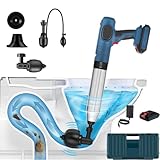 Stantuffo Wc Elettrico per Impieghi Gravosi, Stantuffi Wc Ad Aria Ad Alta Pressione, Scarico a Pavimento della Vasca da Bagno della Cucina, Tubo Intasato, Ventilazione con Un Clic, Tre Tappi, per Scar