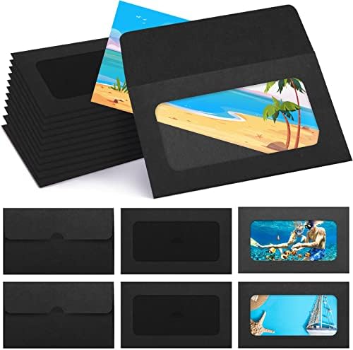 60 Pack Window Gift Card Envelopes Gift Card Sleeves Blank Gift Card Holders 3.9 x 2.4 Inch Envelopes for Gift Cards Greeting Card Mailing Envelopes(Kraft)