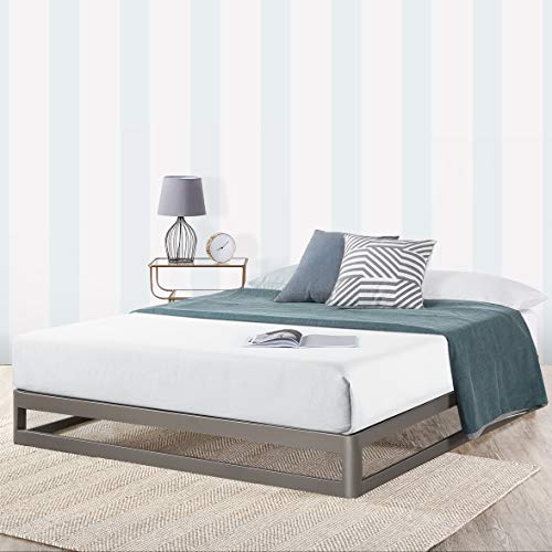 Mellow 9" Metal Platform Bed Frame W/Heavy Duty Steel Slat Mattress Foundation (No Box Spring Needed), Twin, Grey #TOP29