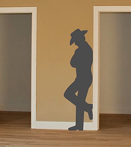 Calcomanía de vinilo cowboy silueta para pared miniatura 4