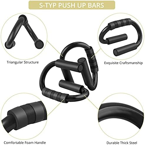 Ab Wheel Roller Set, Anbte 5-in-1 Abdominal Exercise Roller Set Fitness Accessories with Push-Up Bar, Skipping Rope, Tension rope, Core Sliders and Knee Pad Strength Training gym Equipment for Home