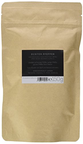 Ankerkraut Pfeffer Symphonie UNGEMAHLEN, 140g im Beutel, für die Mühle & Bunter Pfeffer, 150g im aromadichten Beutel, feinste ganze Pfefferkörner abgerundet mit roten Beeren, für die Pfeffermühle