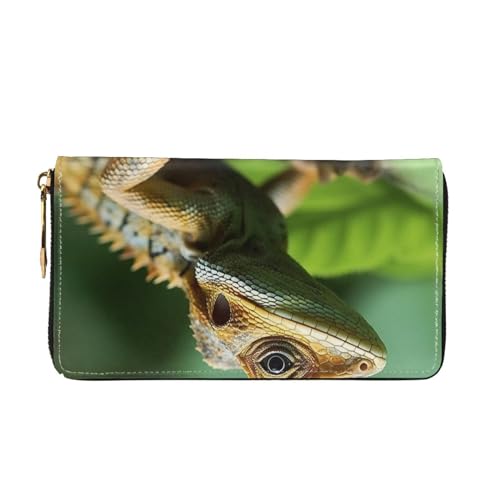 Animal Lizard Women Wallets Leather Zip Around Clutch Purses Waterproof Credit Card Holder With Phone Holder Ladies Travel Coin Purse2