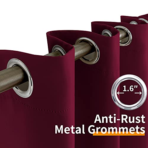 Image of YoungsTex Short Blackout Curtains 40 Inch Length - Thermal Insulated with Grommet Room Darkening Window Drapes for Bedroom Basement Kitchen Camper, 2 Panels, 42 x 40 Inch, Burgundy