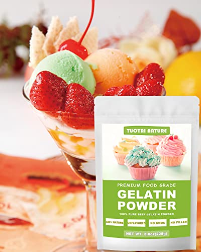 Unflavored Beef Gelatin Powder, 8 Ounces, Food Grade Gelatin Powder for Cake, Jelly, Marshmallow and Baking Food - Thumbnail 6