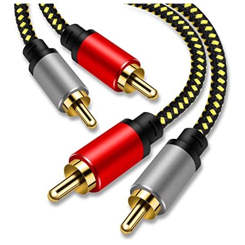 RCA Cable 0.5M 2Rca Male to 2-RCA Male Audio Stereo Subwoofer Cable [Hi-Fi Sound] Nylon-Braided Auxiliary Audio Cord for Home Theater, HDTV, Amplifiers, Hi-Fi Systems,Speakers and etc Cover