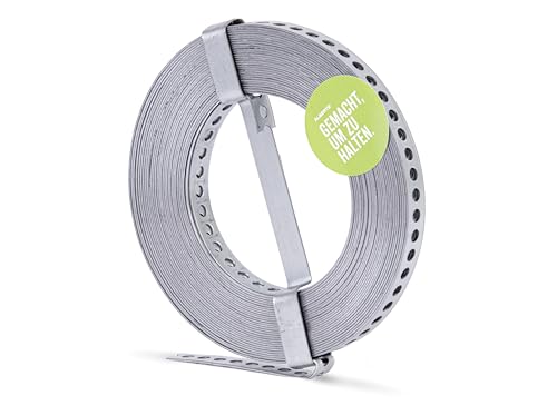 Alberts 334130 Lochband | mit oder ohne Abrollkasette | sendzimirverzinkt | Breite 12 mm | Länge 10 m