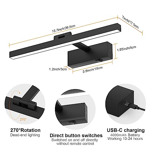 Ralbay Wireless Picture Light Battery Operated, Remote Control Picture Lights With Timer And Dimmer, 16In Painting Light For Picture Display Frame Dartboard #TOP6