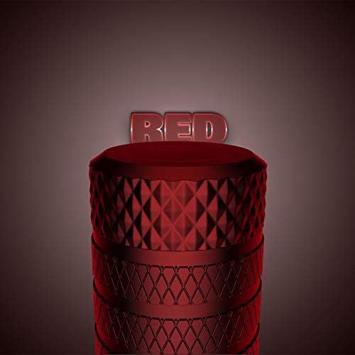 Tire Valve Stem Caps, Red, 4 pcs/Pack, Anodized Aluminum Tire Valve Cap Set, Corrosion Resistant, Universal Stem Covers for Trucks Motorcycles and Bikes