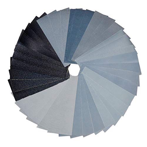 48Pcs Wet Dry Dual-use Sandpapers, 120 To 3000 Assorted Grit Sandpaper, for Wood Furniture Finishing, Metal Sanding and Automotive Polishing, Handicraft production, Size 9 х 3.6 Inches
