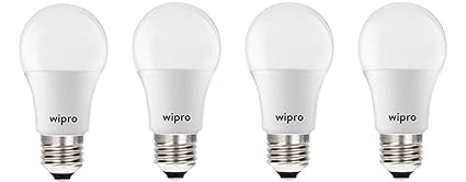 wipro E27 Screw Type LED Bulb Lamp (Yellow/2700K, 9 Watt) - Pack of 4