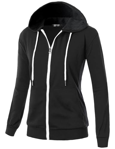 トップス PARTIMENTO WOMEN Gemstone Hoodie Zip-Up GIVON Women's Zip Up Hoodie Lightweight Regular Fit Sweatshirt