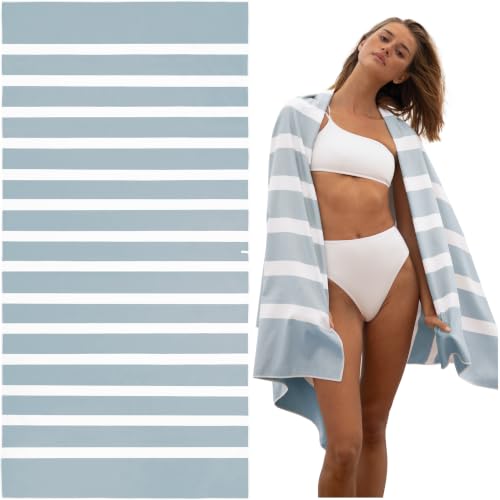 SummerSand Microfiber Beach Towel Extra Large (79 x 39.5 in) - Quick Dry, Sand Free - Compact and Lightweight for Travel - Recycled Materials - Travel Bag Incl - Oversized Pool Towel – Cloudy Blue by SummerSand - Used condition - US$32.42