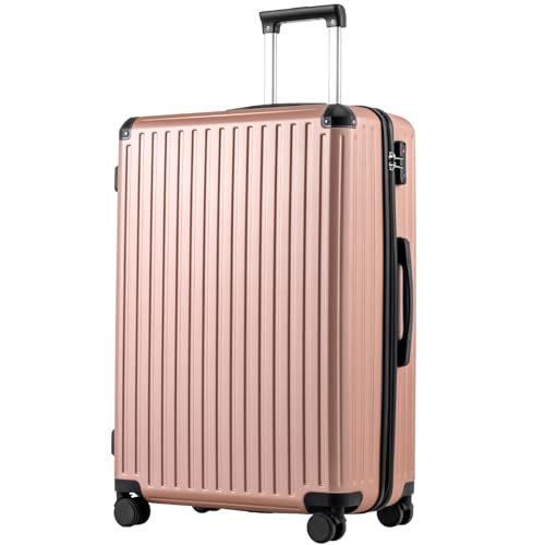 COOLIFE 28 Inch Large Suitcase – Hardshell Trolley Lightweight ABS+PC Luggage with 360° Silent Wheels & TSA Lock, Telescopic Handle for Business Trip,Long Haul Travel & Family Holidays,Black