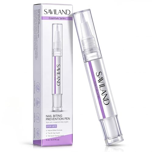SAVILAND Nail Biting Treatment for Kids Stop Biting Pen: Nail Biting Prevention Thumb Sucking Deterrent Natural Bitter Formula Quick-Dry Anti-Nail Biting for Adults Toddler Children Nail Care Home 5ml