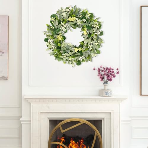 Couronne d'eucalyptus porte d'entrée solution décoration sans entretien - 7